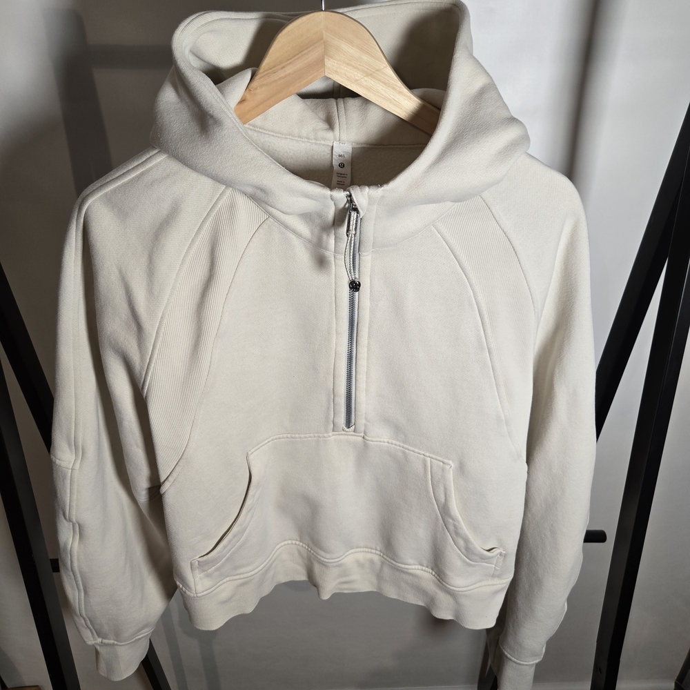Lululemon Scuba Oversized Crop Hoodie M/L- Bone EUC
